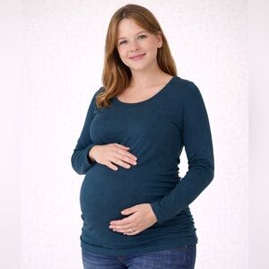 Three Seasons Maternity Dark Teal Long Sleeve Top
